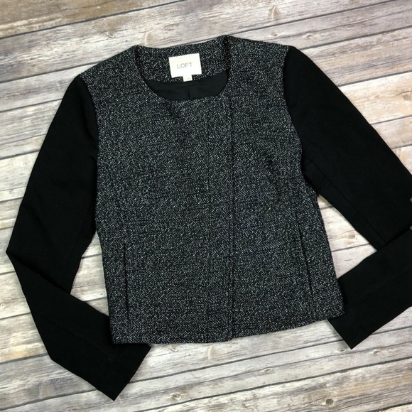 LOFT 2toned Tweed Moto Jacket - Picture 1 of 4